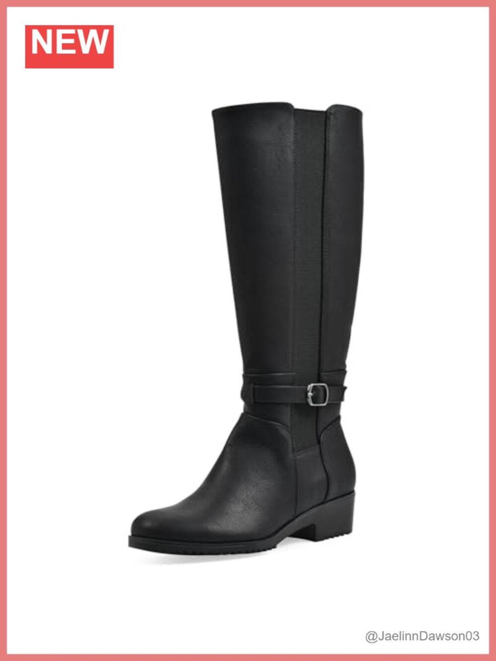 Women's Cushioned Block Heeled Tall Knee-High Boot with Zipper